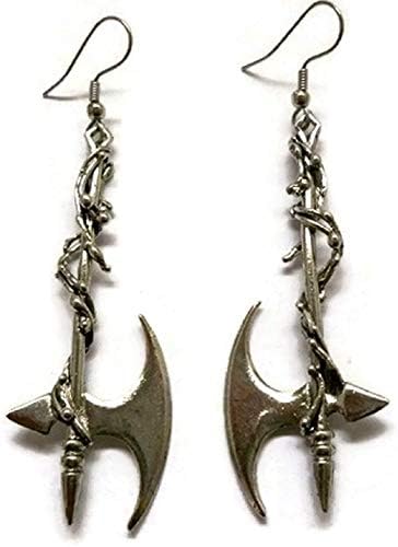 Melonie Home Battle Axe Earrings Wrapped in Vines Gothic Jewelry Renaissance SCA