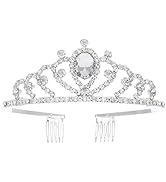 Gortin Girls Crystal Tiara Crown Silver Children Princess Crown for Birthday Party Rhinestones He...