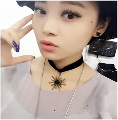 HUSUP® Sun pearl pendant necklace punk Harajuku style collar neckband short clavicle chain