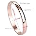 Jusnova Womens Mens Stainless Steel Bracelet Plain Polished Finish Cuff Bangle 7.3 Inches Rose Gold Color