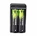 Gloous 4Pcs 18650 2800mAh Li-ion Rechargeable Battery, 3.7V Li-ion Batteries with Charger,Widely Used for Flashlight Headlamp