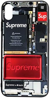 KIKO LTD iPhone X/XS Case, Fashion Protective 9H Tempered Glass Back Cover Soft Silicone TPU Bumper Frame Anti-Scratch