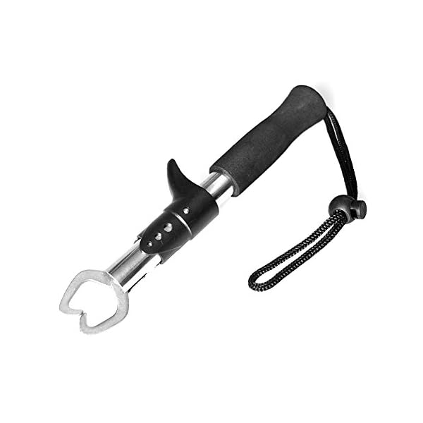 Biowow-Stainless-Steel-Fish-Lip-Gripper-Grabber-Grip-Two-sided-Trigger-Tool-Fish-Holder-with-Scale-EVA-Foam-Handle-Adjustable-lanyard