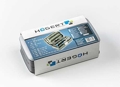Högert Technik - Werkzeugset I Steckschlüssel, Bits und Ausstattung 1/4” I Legiertem Chrom-Vanadium-Stahl I… – Bild 8