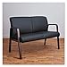 Alera Reception Lounge Series Wood Loveseat, 44.88w X 26.13d X 33h, Black/Mahogany