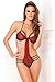 Rene Rofe Strappy Lace Teddy, Black, Small/Medium