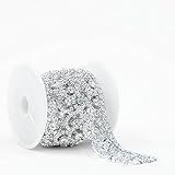 Seasofbeauty Rhinestone Crystal Bridal Dress Applique Trim Wedding Decoration 1yds Silver