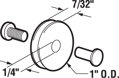 Prime-Line Products B 551 Screen Door Roller Assembly, 1-Inch Nylon Wheels, Air Control,(Pack of 2)
