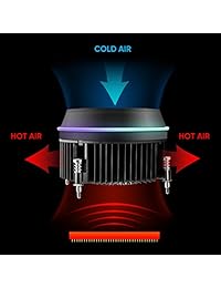 darkFlash Shadow PWM - Ventilador de refrigeración para Intel Core i7 i5 i3 (aluminio, LED, controlable, RGB)