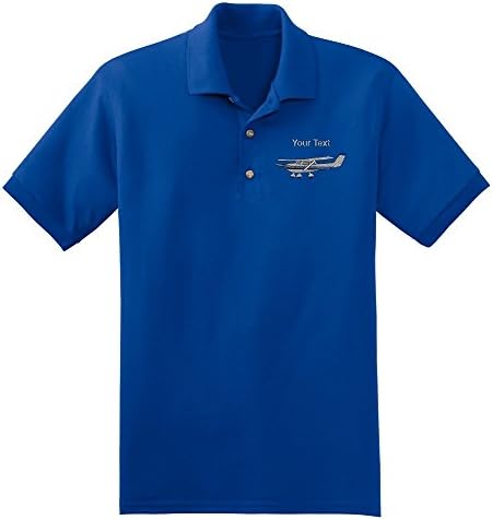 Personalized custom embroidered Cessna airplane design on polo shirt