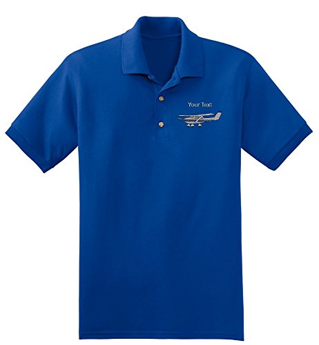 Personalized custom embroidered Cessna airplane design on polo shirt