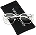 WearMe Pro - Metal Frame Modern Clear Lens Glasses (Silver, 50)