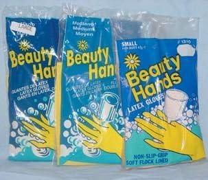 Large, Non-Slip Latex Gloves with Soft Flock Lined Inside (1 Pair)