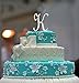Sparkly Rhinestones Letter K Cake Topper, Birthday Wedding Anniversary Silver Initial K
