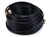 Monoprice 105349 75-Feet 22AWG Premium 2 RCA Plug to2 RCA Plug Cable - Black
