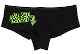 Knaughty Knickers Women's All You Can Eat Hot Booty Fun Sexy Boyshort X-Large Black/Lime Green