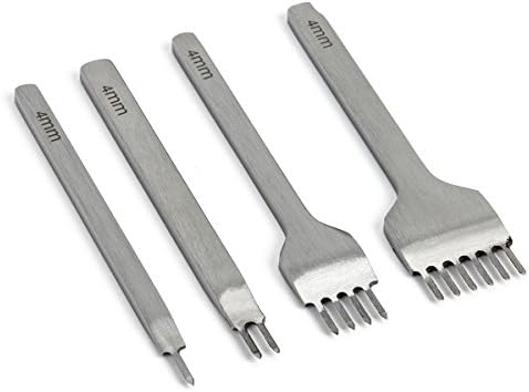 Colorfog 4mm 1/2/4/6 Steel Prong DIY Diamond Lacing Stitching Chisel Set for Leather Craft Hole Punch Hand Working Tool Kits