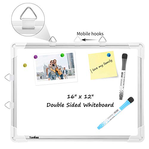 Small Dry Erase White Board - Magnetic Hanging Whiteboard for Wall Portable Mini Double Sided Easel Hold in Hand for Kids Drawing, Kitchen Grocery List, Cubicle Memo Board.