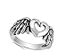 Cutout Heart Angel Wings Biker Ring New .925 Sterling Silver Band Sizes 5-12