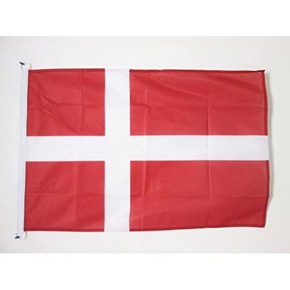 AZ FLAG - Denmark Flag - 2x3 Ft - For Outdoor - Danish Banner Knitted Polyester with Two Plastic Rings - Fade Resistant - Vivid Colors - 2' x 3' Feet - 90x60 Cm