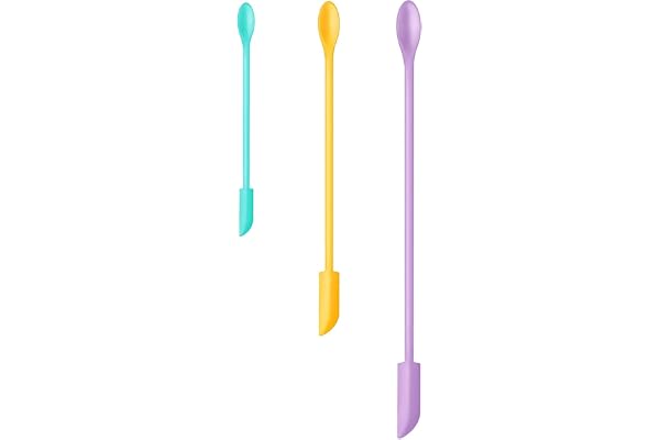 Makeup Spatula 3Pcs, Silicone Beauty Spatula for Jars and Bottles, Mini Lotion Scraper to Get The Last Drop, Small Food Grade