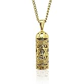 Made in Israel 14K Gold Plated Mezuzah Pendent With Scroll Klaff Hashem Star Of David Necklace Jewelry Jewish Israel Blessing