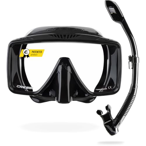 Cressi SF1 Square Mask, Freediving Mask, Black/Black