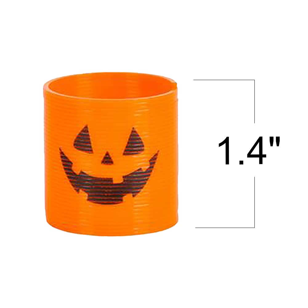 ArtCreativity Jack-O-Lantern Coil Springs, Set of 48, Plastic Pumpkin Mni Slinky Toys in Assorted Colors, Non-Candy Halloween Treats, Spooky Gifts Fun Party Favors, Goodie Bag Fillers for Kids