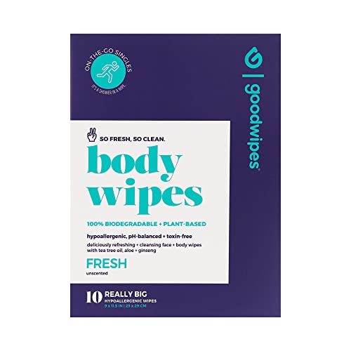 Goodwipes Really Big Body Wipes, Fresh Scent, Plant Based and
