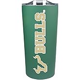 Campus Colors NCAA Stainless Steel Tumbler perfect for Gameday - 18 oz - Double Walled - Keeps Drinks Perfectly Insulated (USF Bulls - Green)