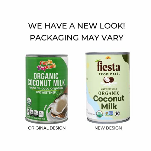 Organic Coconut Milk Unsweetened FullFat, 13.5 oz. Cans (Count of 6