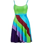 BYHai 13 Going on 30 Dress Jenna Rink Halloween Costume Multicolor Cut Out Dress Outfit for Women