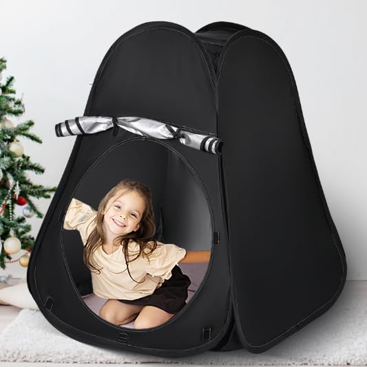 Yabumak Pop up Tent Sensory Tent Blackout Tent Pop up Den for Kids Indoor Tents Kids Playhouse Foldable Play Tent Canvas Childrens Tents for Girls & Boys