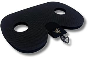 GODFREY Women’s Rowing Seat Pad - 12mm Waterproof Non-Slip Rower Cushion with Optional Clip for Concept2, Peloton, Hydrow & Water Rowers (Black)