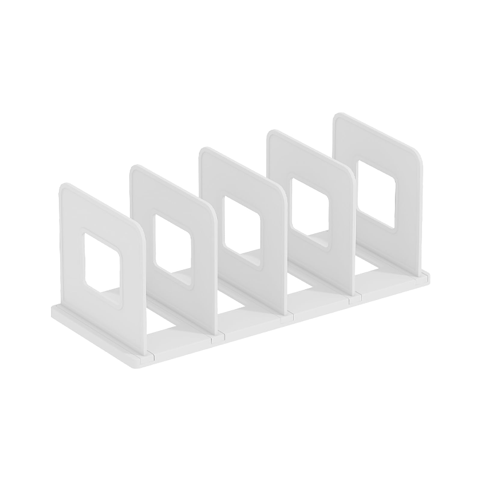 Marte Vanci Desktop File Sorter Organiser Purse Organiser Thickened Plastic Magazine Holder Bookshelf Rack Mail Divider for Office Desk Kitchen Shelf Closet 4 Slots White