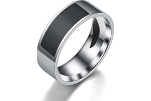 CTDFJRYFF Fashionable NFC mobile phone tag smart ring stainless steel 8 mm wide smart wearable ring smart couple ring (US Code 6-13)