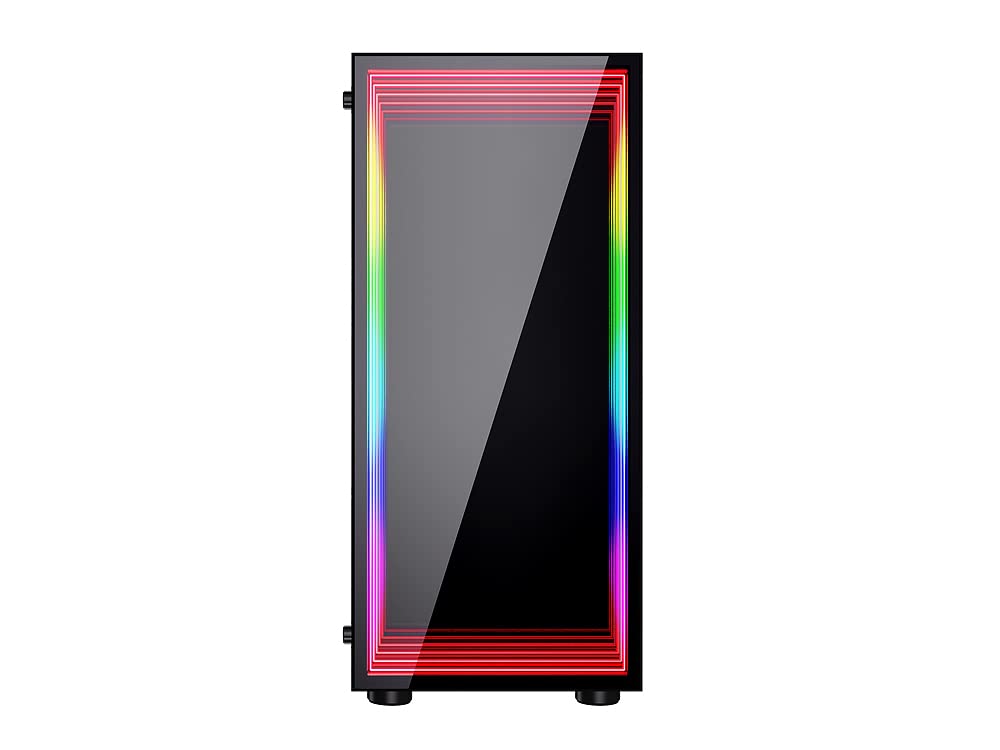 Bgears b-Optillusion (Fans NOT Included) Gaming PC ATX case, Special Optical Illusion ARGB Front Panel, Tempered Glass Side. USB3.0, Support up to EATX Motherboard.