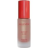 ALLEVEN Instant Glow Hydrating Highlighter – Lightweight Liquid Illuminator Buildable Pearl Glow, Moisture Complex for Radiant Skin, Blendable Shimmer for All Skin Tones (Instant Bronze)
