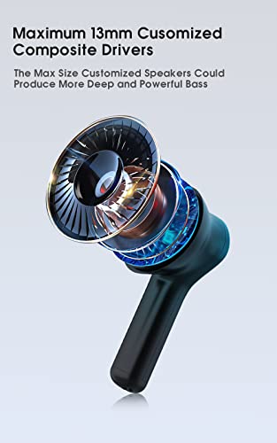 Wireless Earbud Bluetooth 5.1 Headphones with Charging Case, IPX7 Waterproof, 4 Mics in-Ear Earbuds, Long Playtime, High-Fidelity Stereo Earphones,ENC Noise Cancelling Headset for Sports and Work