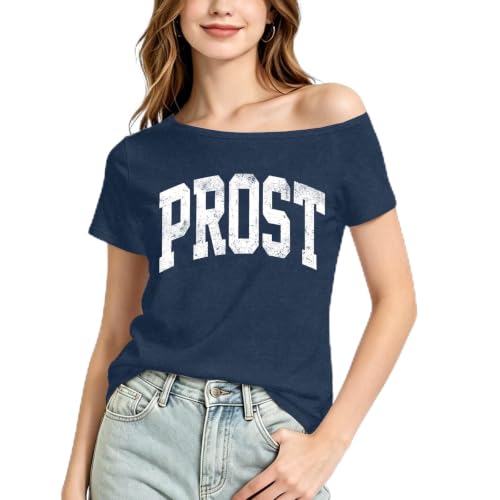 sallrue Oktoberfest Shirt Women Prost T-Shirt Off the Shoulder Tee Tops at Amazon