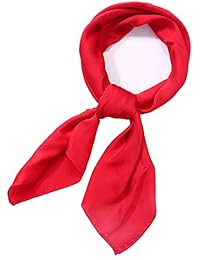 AOLIGE Hair Scarf Satin Head Neck Scarfs for Women (red), Medium