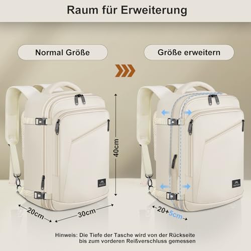 Ryanair Handgepäck 40x30x20 Rucksack Damen, Reiserucksack Damen