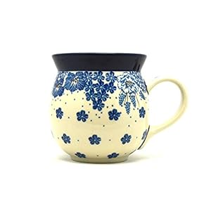 Polish Pottery Mug – 15 oz. Bubble – Blue Bayou