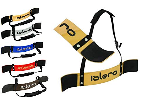 ISLERO Weightlifting Arm Blaster Biceps Isolator Gym Support Strap Pro Bodybuilding Wraps (Golden)