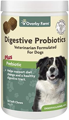 Overby Farm Digestive Probiotics Soft Chews for Dogs 60-Piece, 144 g, 60 Pieces
