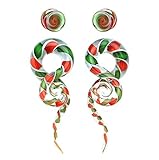 BodyJ4You Glass Spiral Tapers Kit with Plugs 4 Pieces Candy Cane Swirl Glass Plugs 4G-14mm