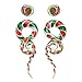 BodyJ4You 4PC Glass Ear Tapers Plugs 00G Candy Cane Swirl Teardrop Spiral Gauges Piercing Set