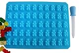 50 Cavity Silicone Gummy Bear & Chocolate Mold with BONUS SYRINGE! Best Gummy Bear Candy Mold, Healthy Sugar Free Gummy's, Gummy Bear Maker, Gummy Candy Maker