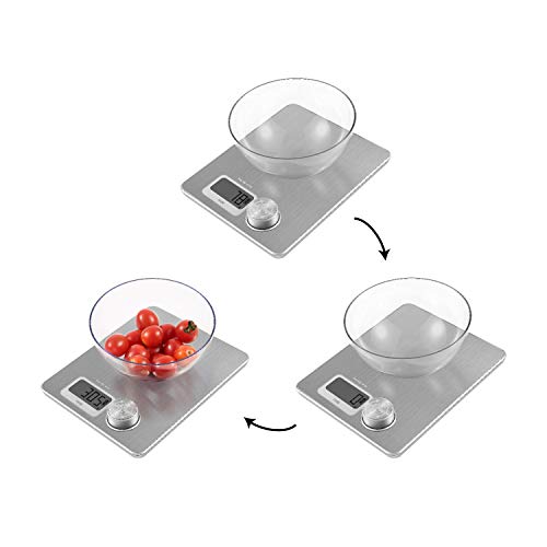 Food Weight Scale No Need Batteries Digital Kitchen Scale for Cooking Baking, Stainless Steel Scale with Tare Function Anti-Corrosion 11Lb （10g-5kg, Digital Food Scale Weight Grams and Ounces by CHAR - Thumbnail 6