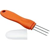 YUANHAO Sausage Pricker Tool for Sausage Casings- 3 Sharp Stainless Steel Prongs (Orange)